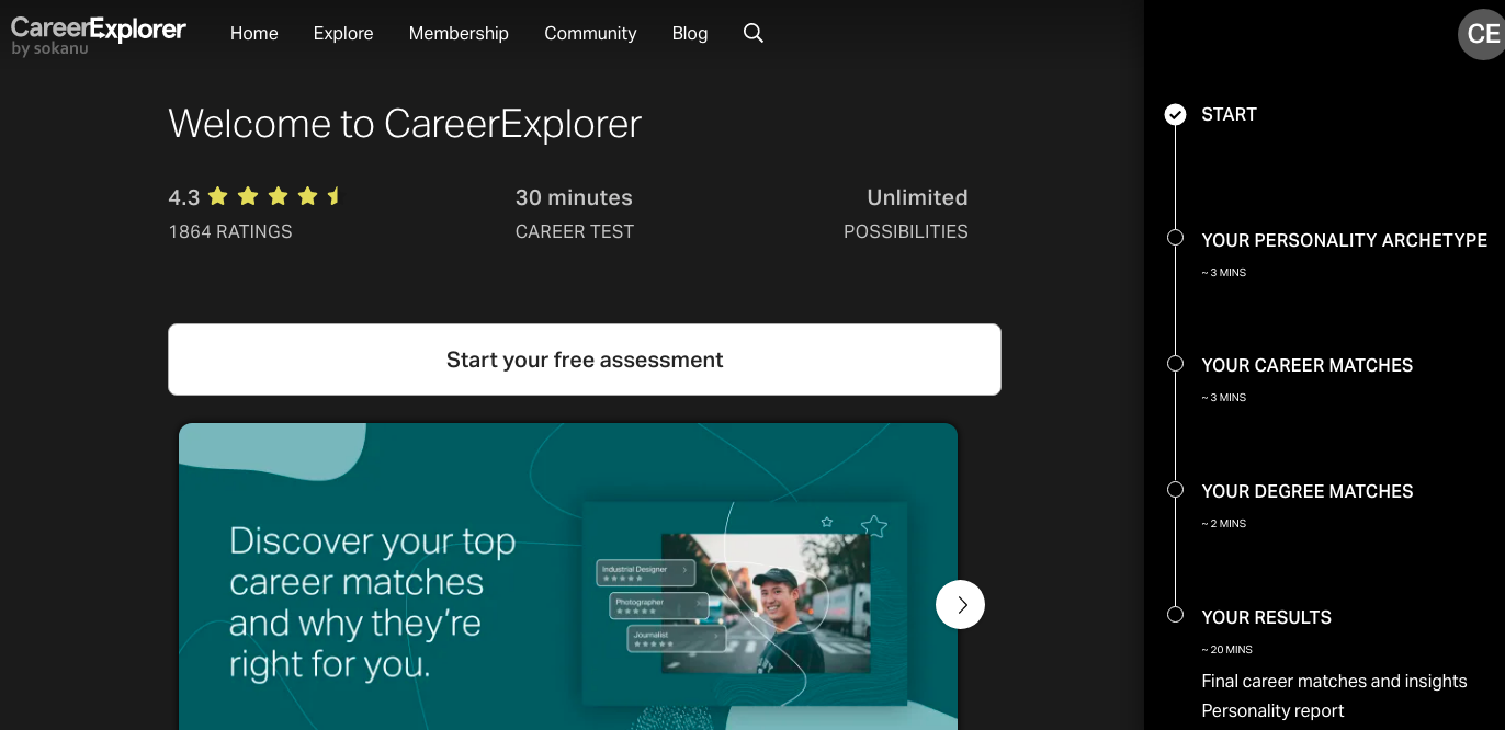 Career Explorer: Career Test
