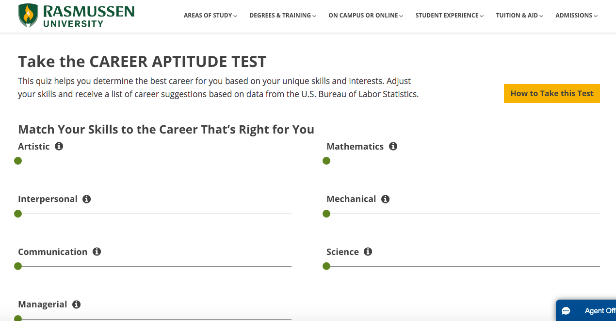 Rasmussen career aptitude test