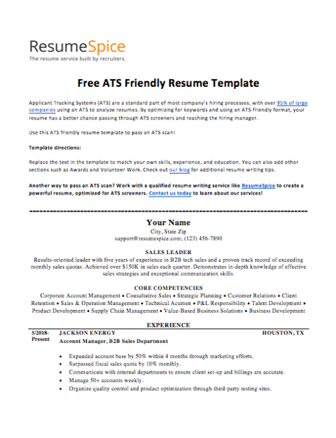 executive resume template ats friendly free download