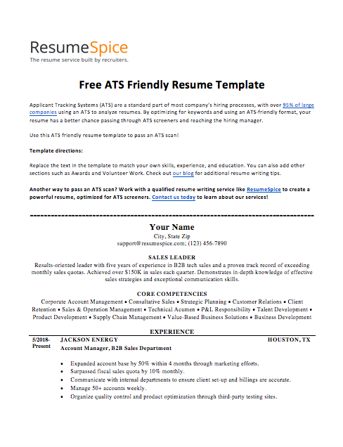 ATS resume template