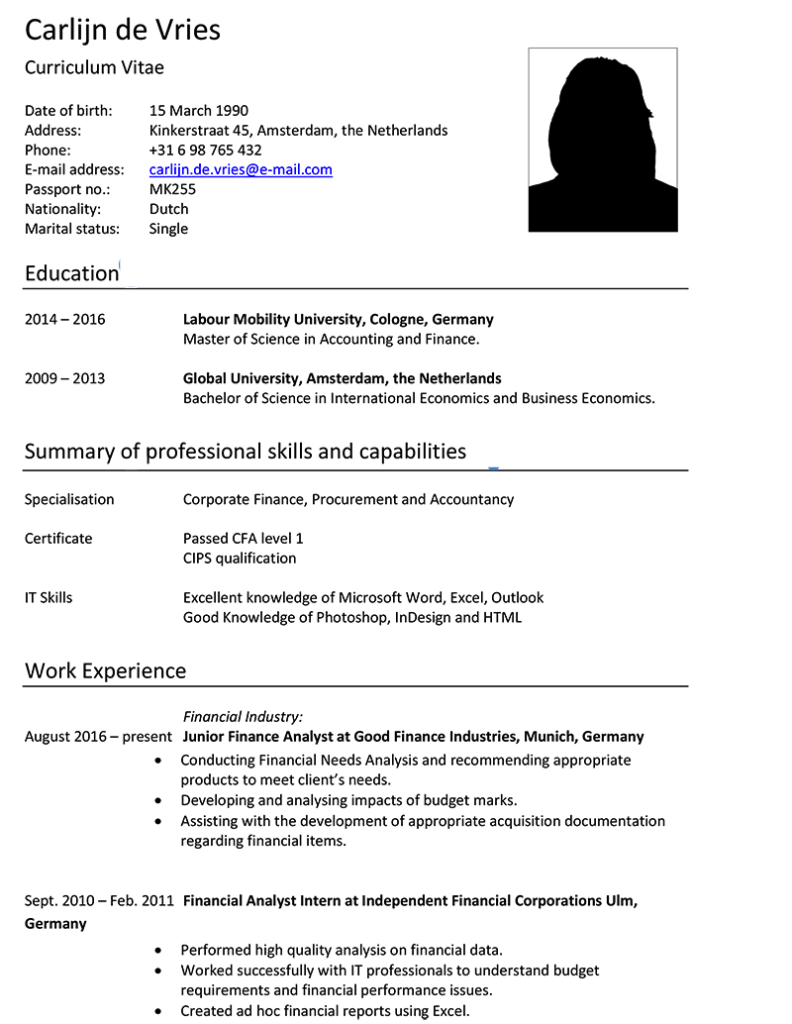 International CV