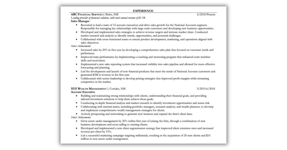 how to write a sales professional resume