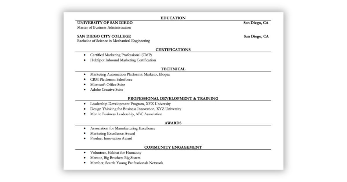 Writing Your Education, Certification, and Technical Skills Section On Your Resume