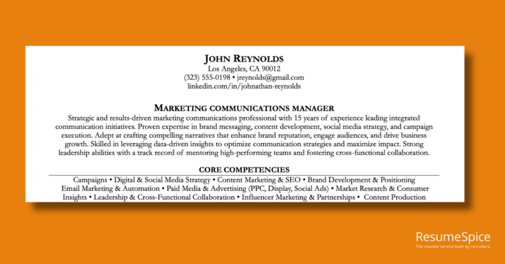 Use the Right Keywords in Your Summary and Core Competencies Sections